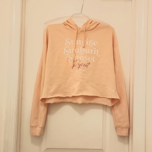 Lane Seven Tops Blush Light Pink Hooded Sweatshirt For Sun Beach